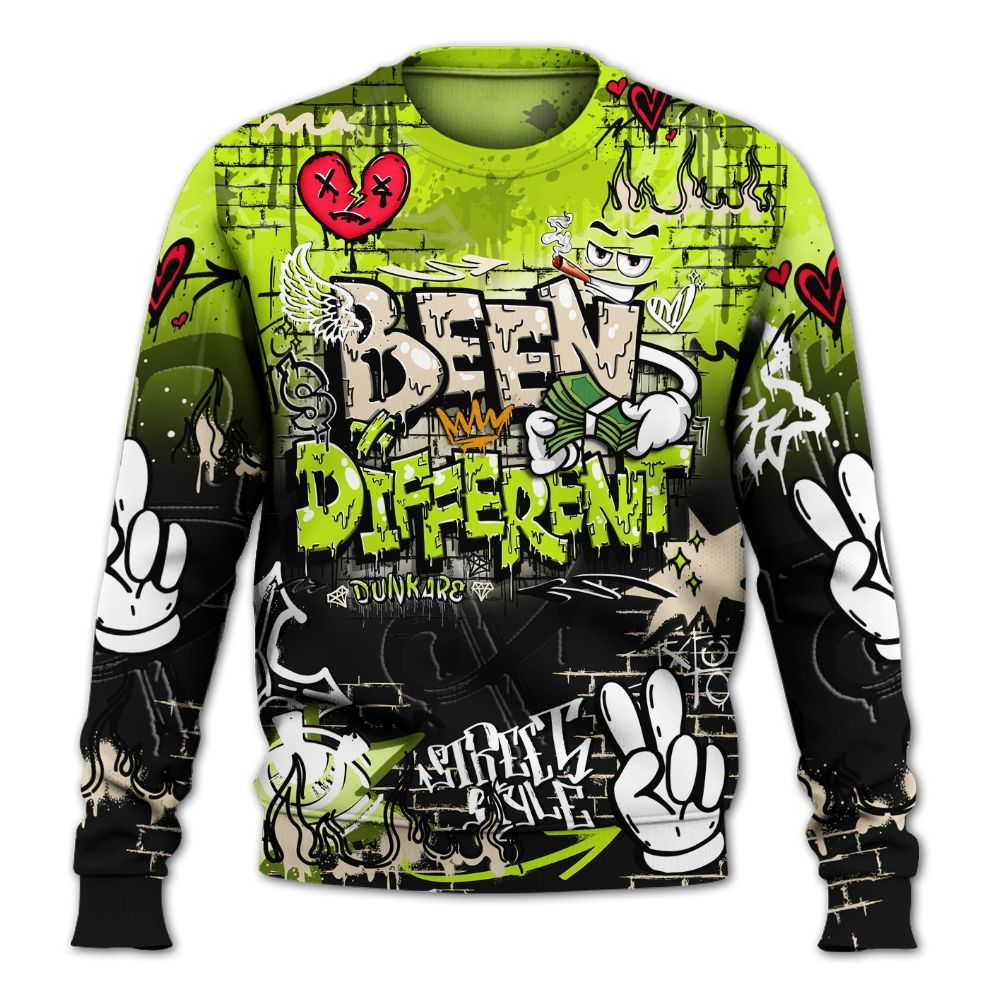 Sweatshirt To Match GS Black Barely Volt 11s - Been Dif2erent Drip Graffiti All Over Print