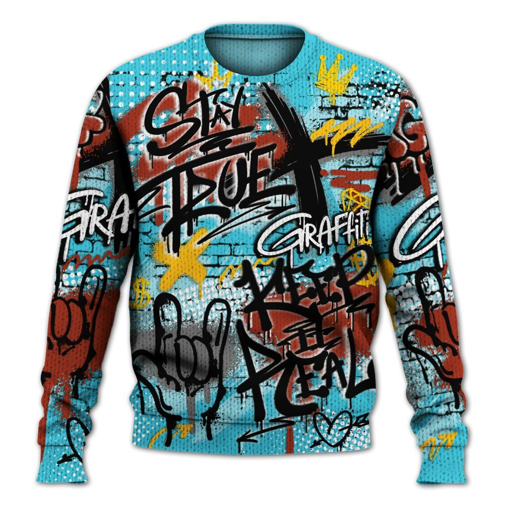 Knitted Sweater To Match SB Dunk Di'Orr Greenwood - True It Real Graffiti Streetwear
