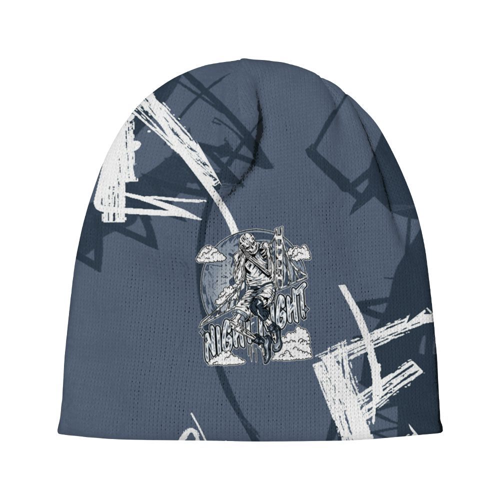 Beanie Hat To Match Low Diffused Blue 11s - Seeya Skeleton Messyz Graphic