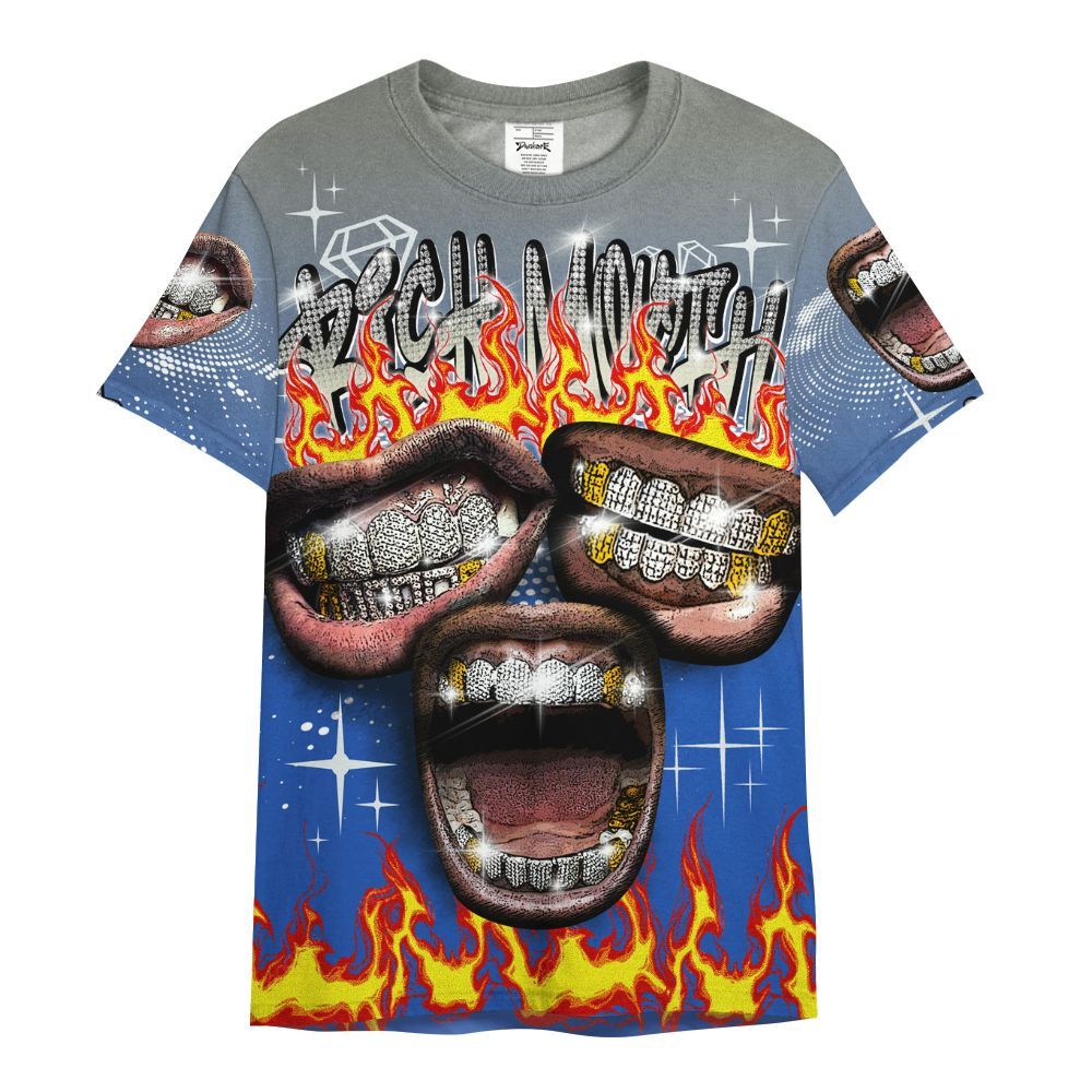 Shirt To Match Lucky Shorts 3s - Rich Mouth Fire Rap Retro 90s All Over Print
