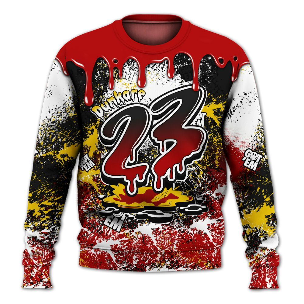 Sweatshirt To Match Low Lucky Cat 1s - Dripping 23 Drip All Over Print