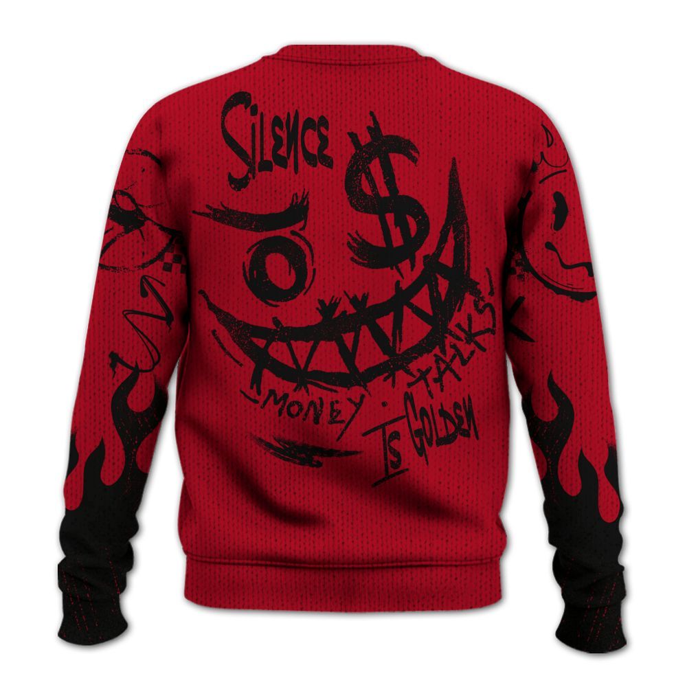 Knitted Sweater To Match Air Griffey Max Black Red Navy Blue 1s - Mouth Burning Street Style