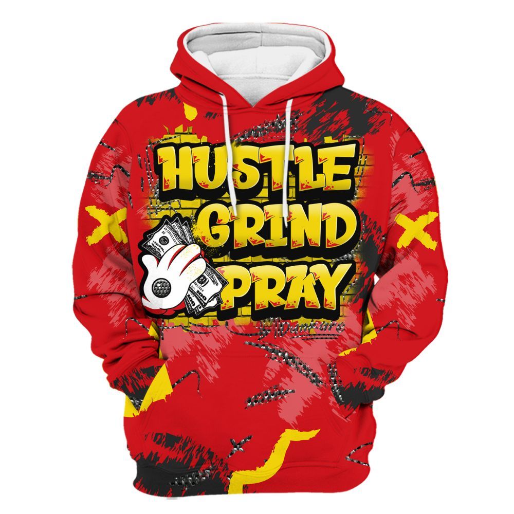 Hoodie To Match Ferrari 14s - Hustle Grind Pray All Over Print