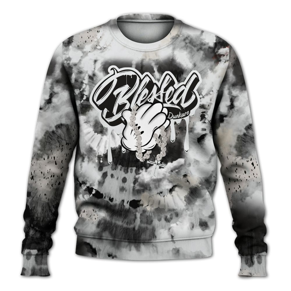 Sweatshirt To Match Retro Reverse Metallic 5s - God Blessed Tie Dye All Over Print
