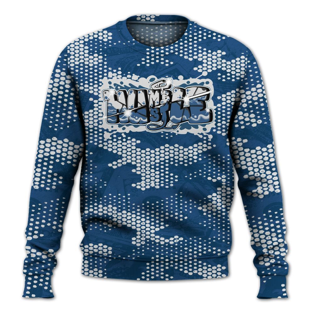 Sweatshirt To Match High OG Midnight Navy 1s - Humbled Hustles Graphic Banknotes All Over Print