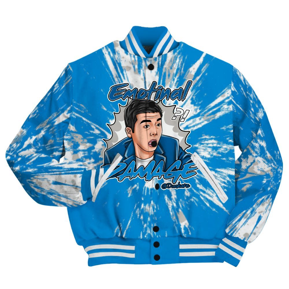 Varsity Jacket To Match Industrial Blue 4s Shirt - Damaged Meme Shirt Unisex Outfit All Over Print