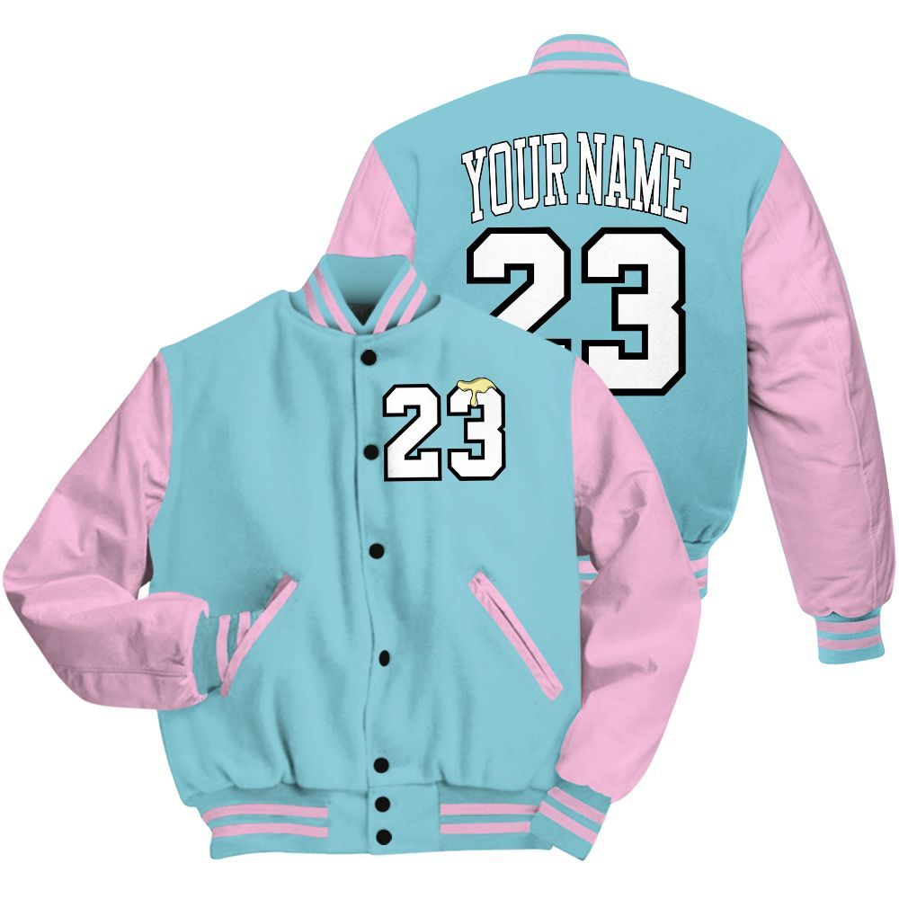 Varsity Jacket To Match SB Dunk Low Visty - Custom Name Number 23 Drip All Over Print