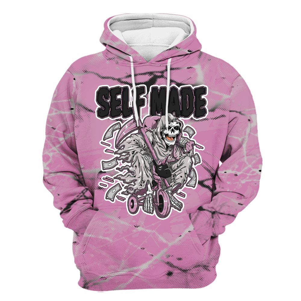 Hoodie To Match Neutral Grey Black White Orchid 4s - Self Make Skeleton Profound All Over Print