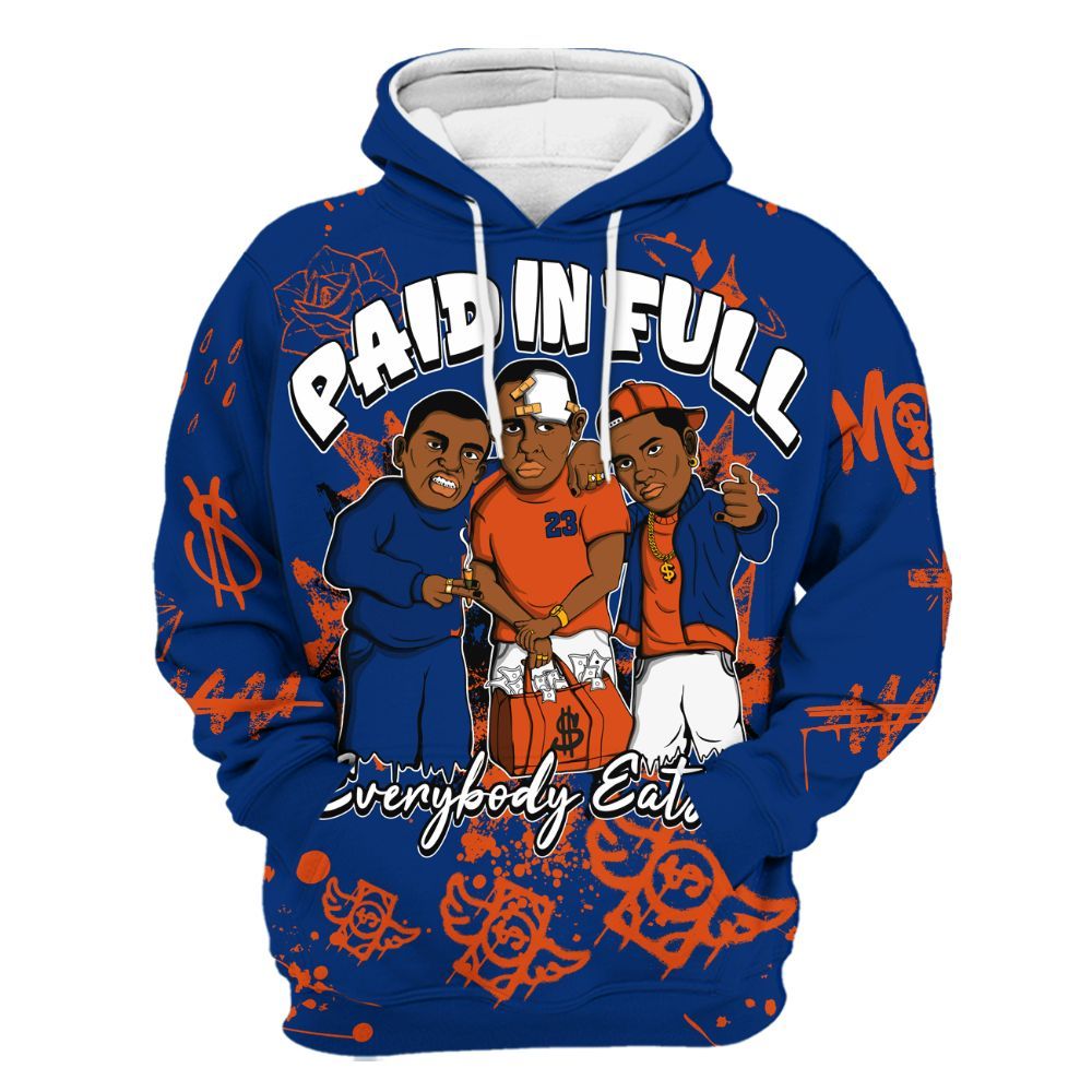 Hoodie To Match Mid Knicks 1s - Everybody Paid In Full Crayon All Over Print