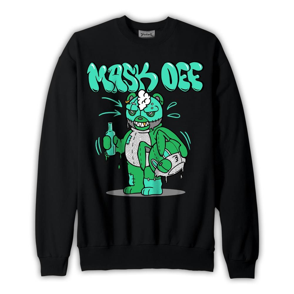 Sweatshirt To match Black Green Glow 3s Sweatshirt - Mask Off Hugz Graphic