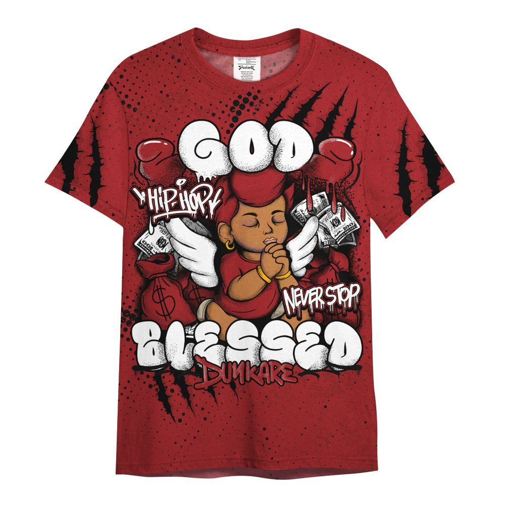 Shirt To Match Alternate Flu Game 12s - God Blessed All Over Print