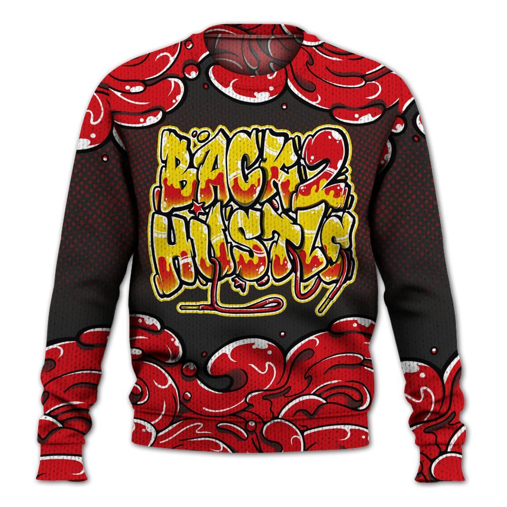 Sweater To Match Ferrari 14s - Back 2 Hustles Typo Graphic