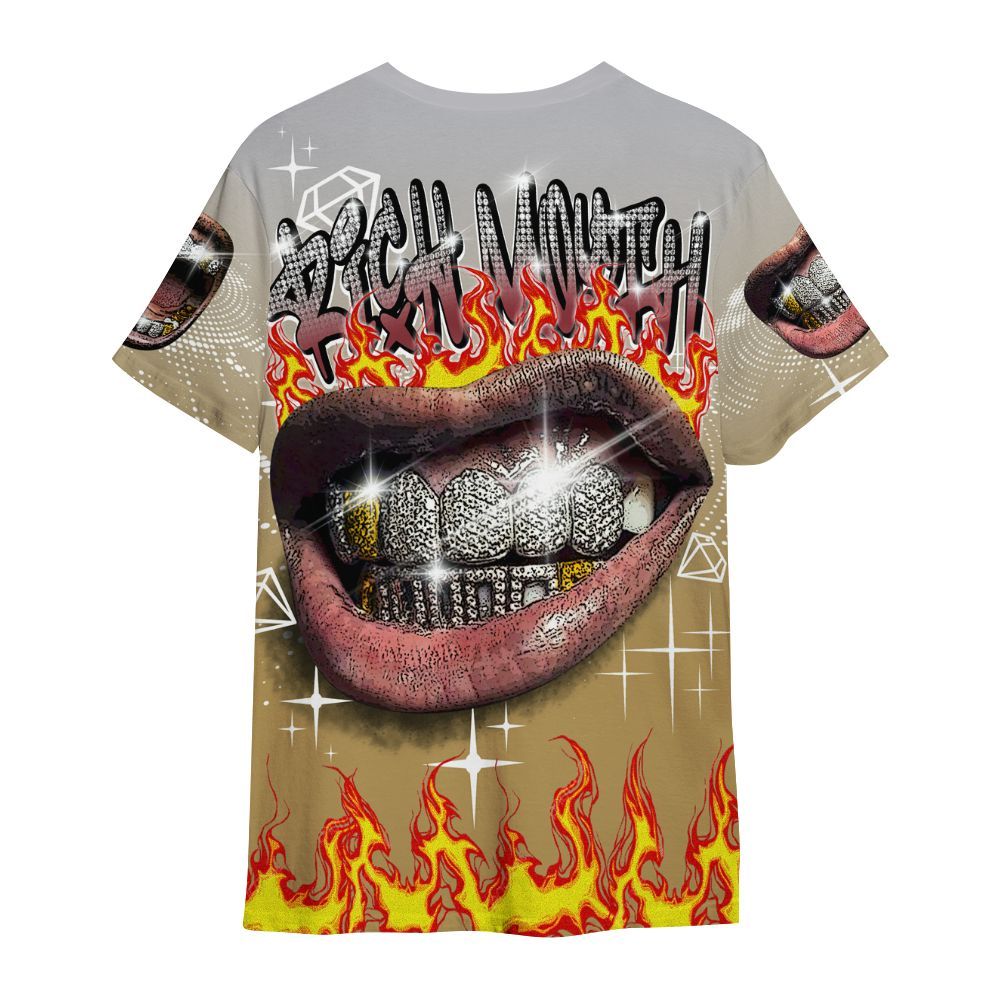 Shirt To Match Kobe 4 Gold Medal - Rich Mouth Fire Rap Retro 90s All Over Print