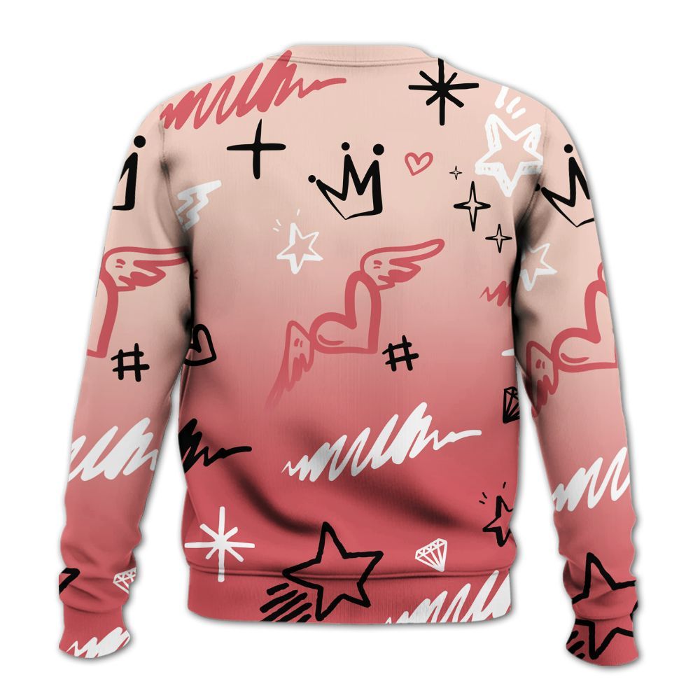 Sweatshirt To Match Washed Coral 2s Shirt, Rise Shine Hustle Grind All Over Print