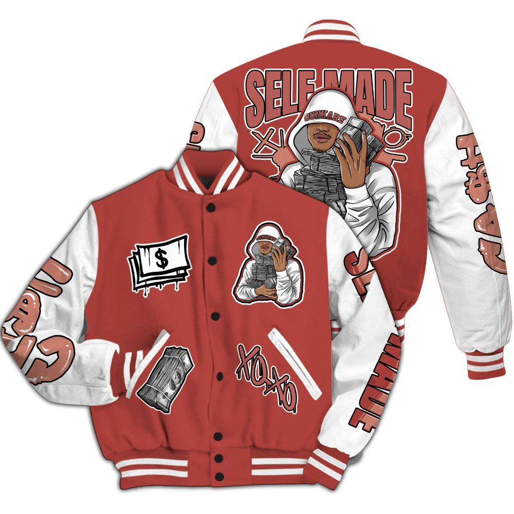 Varsity Jacket To Match Dune Red 13s - Selfmade Unique All Over Print
