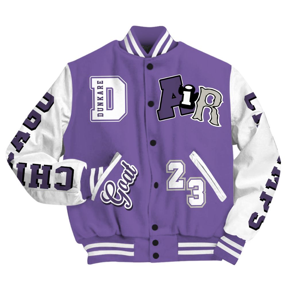 Varsity Jacket To Match Dunk Low Black Raspberry - AIR Number 23 GOAT All Over Print