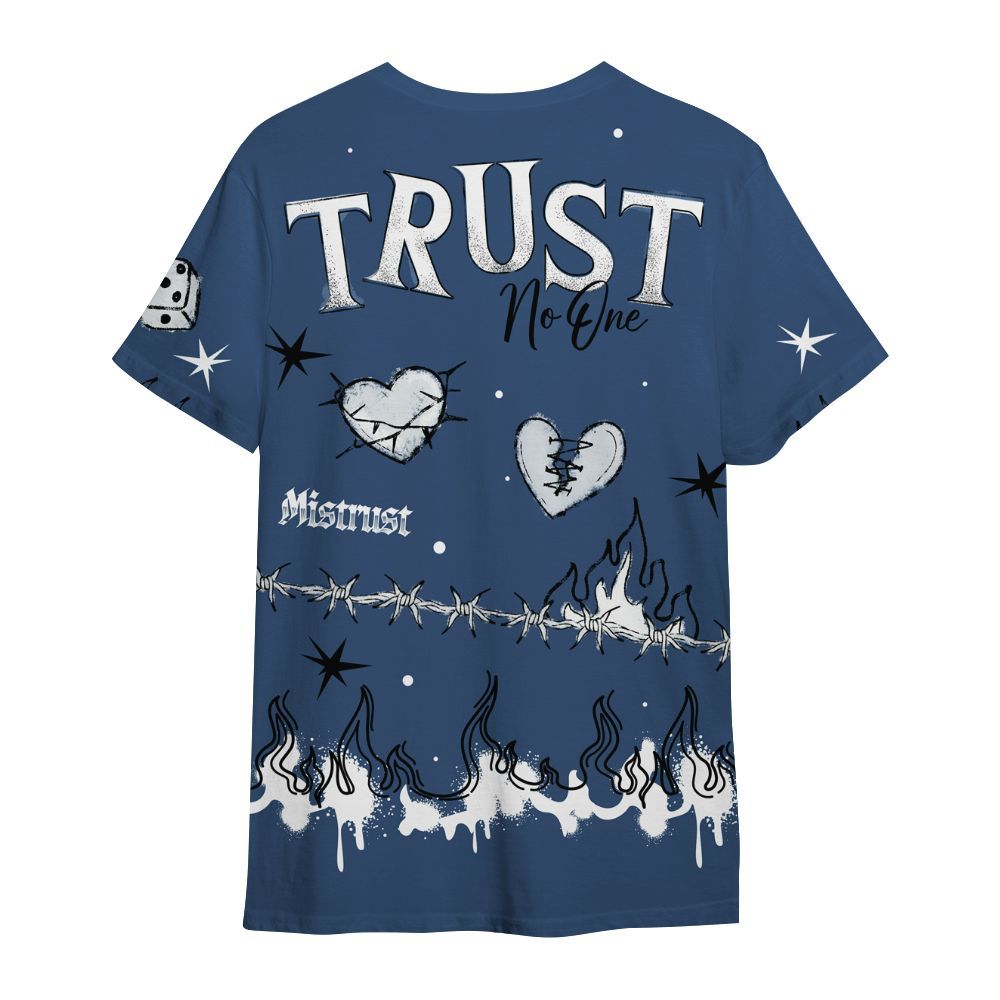 Shirt To Match Midnight Navy 4s - Trust No One Snake-Bite Doodle Crayon All Over Print