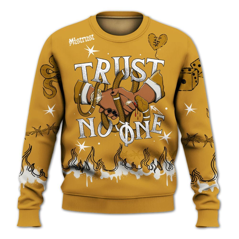 Sweatshirt To Match Dunk Low Wheat Pale Ivory - Trust No One Snake-Bite Doodle Crayon All Over Print