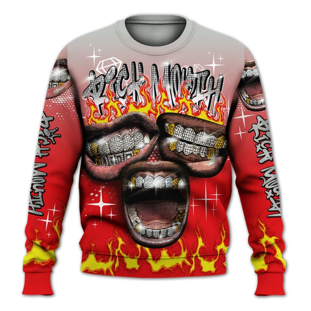 Sweatshirt To Match Air Max 1 86 Cosmic Clay - Rich Mouth Fire Rap Retro 90s All Over Print