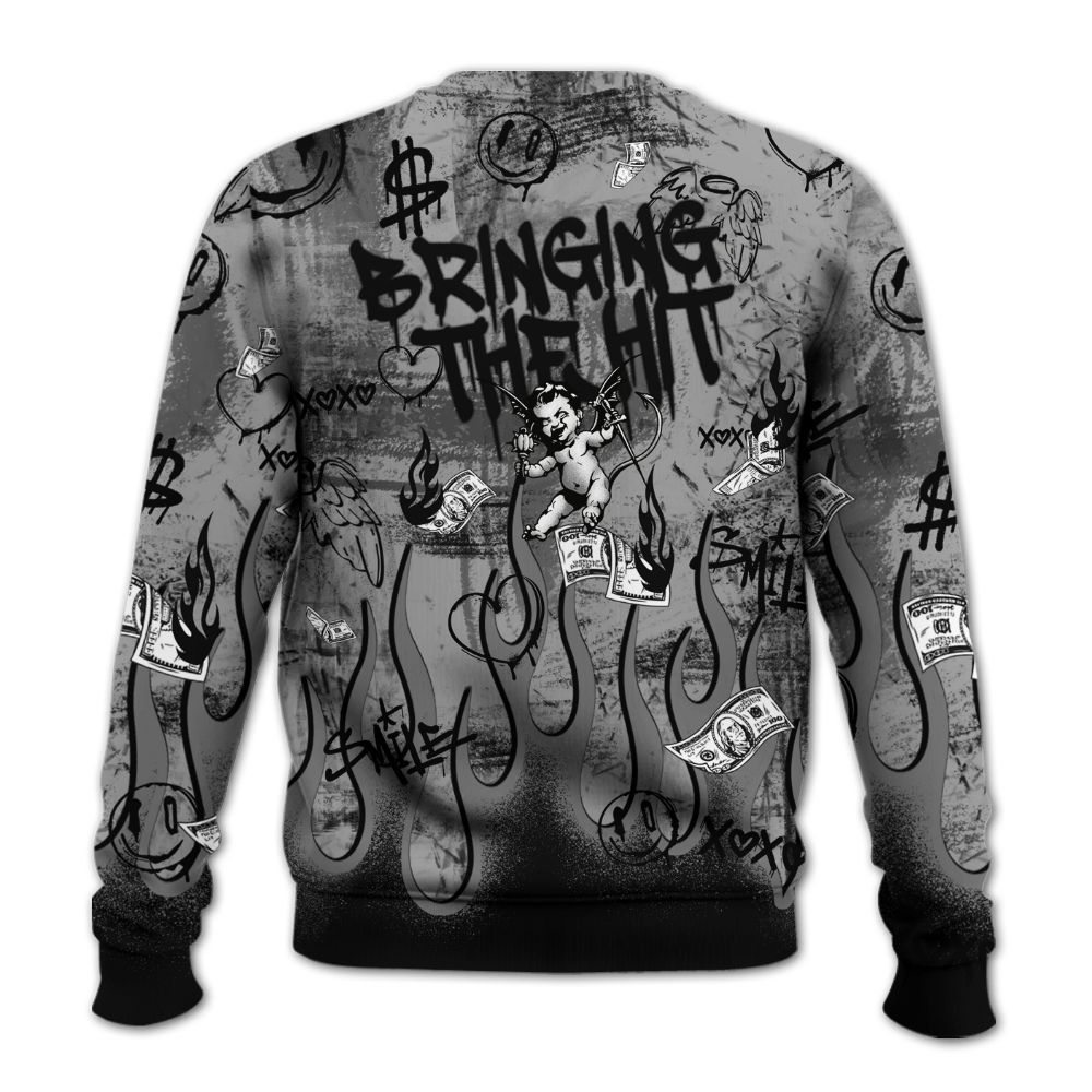 Sweatshirt To Match Black Wolf Grey 12s - This That Sauce Angel All Over Print