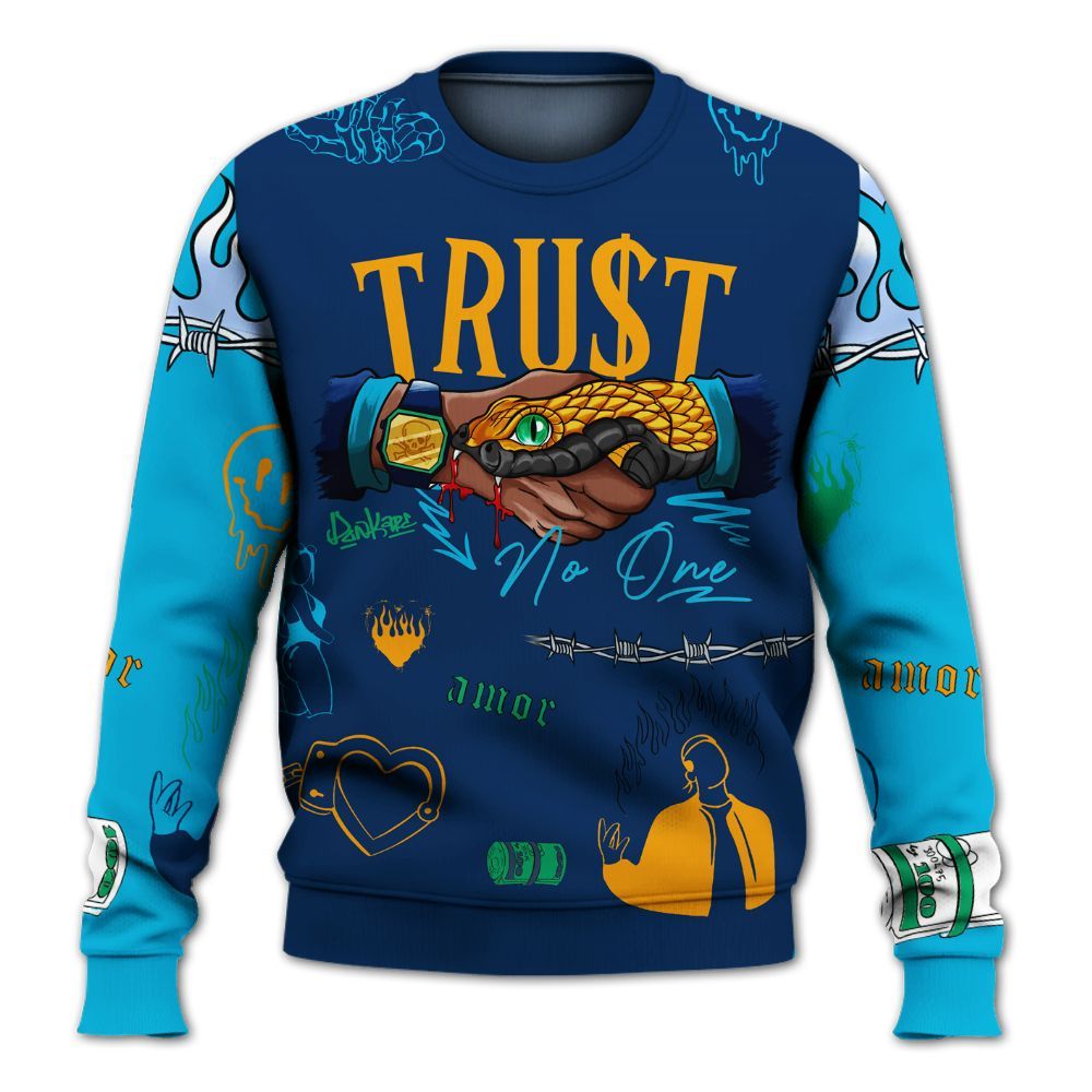Sweatshirt To Match Dunk Low GS Electric Algae - Snake Trust No One All Over Print