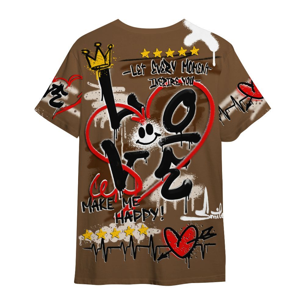 Shirt To Match Eggnog 12s - Happy Love Beats Graffiti Streetwear All Over Print