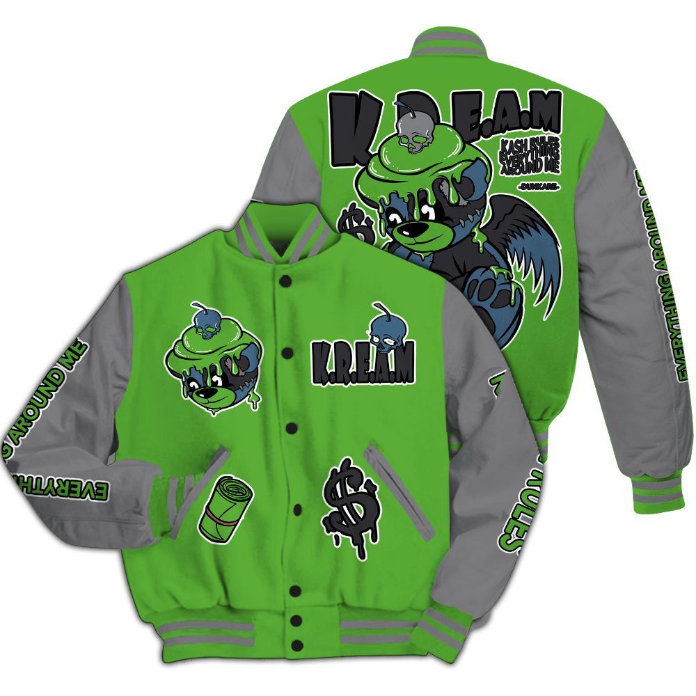 Varsity Jacket To Match Retro Green Bean 5s - Loot Bear All Over Print