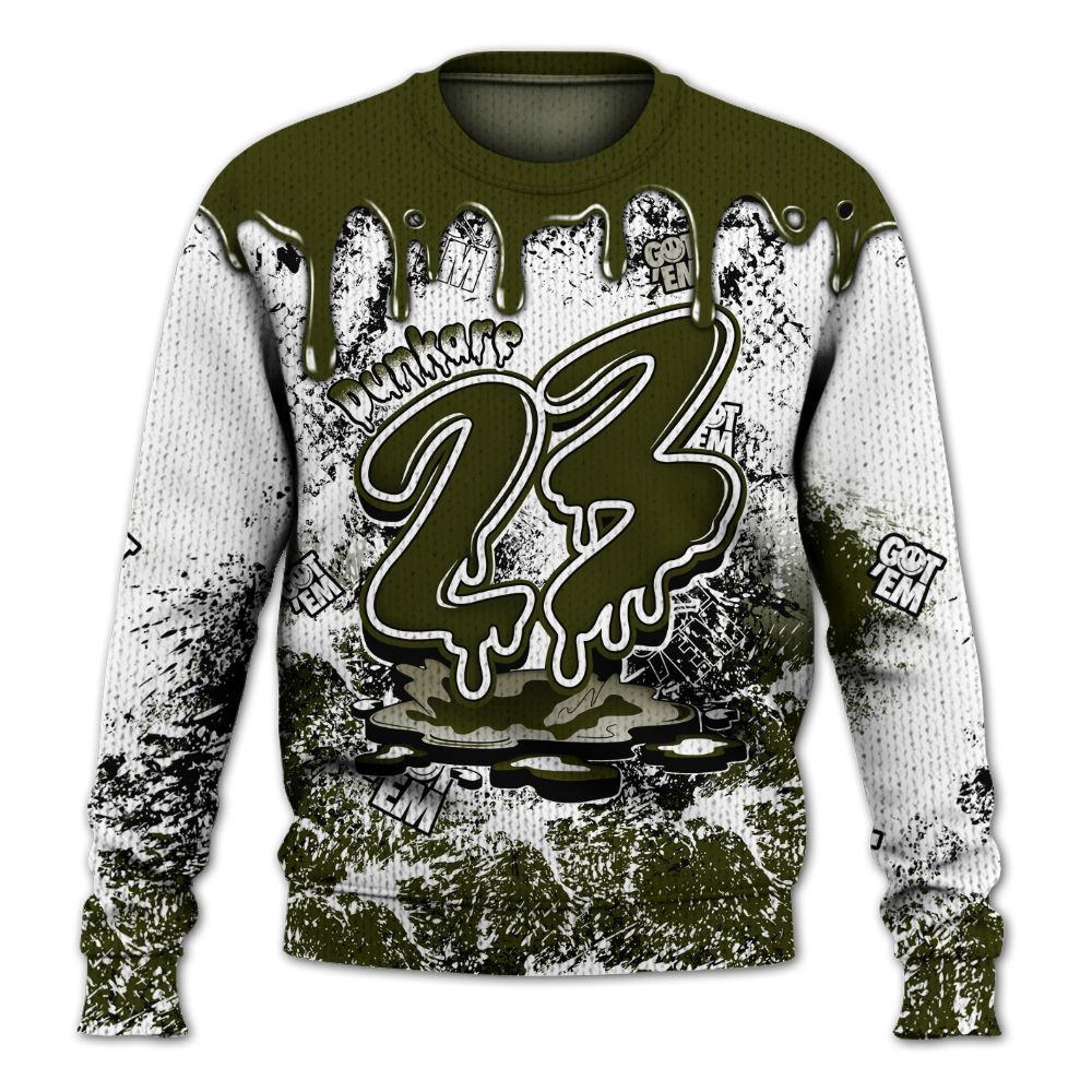 Knitted Sweater To Match Dunk Low Pale Ivory Cargo Khaki - Dripping 23 Drip