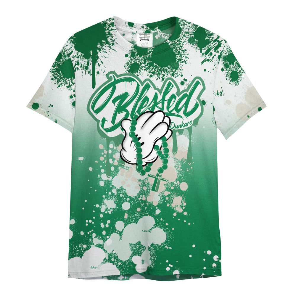 Shirt To Match Lucky Green 2s - God Blessed Ink Drip All Over Print