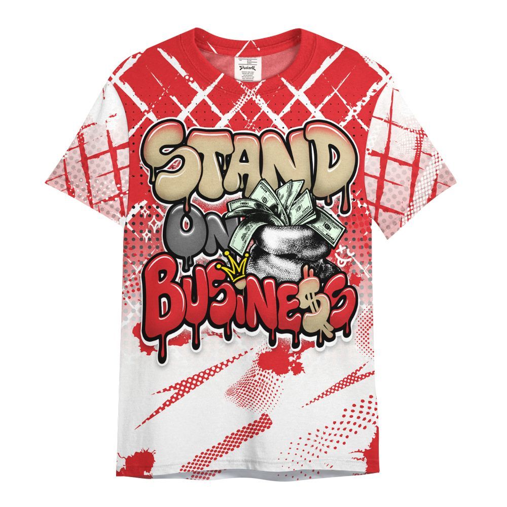 Shirt To Match Prime 93 Fire Red - Halftone Stand Business Dripping All Over Print