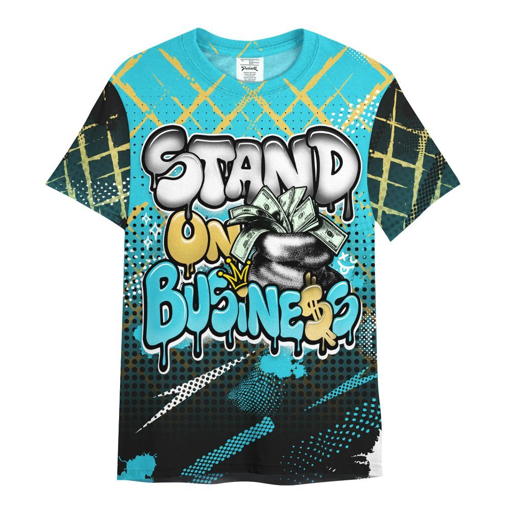 Shirt To Match Retro Gamma Blue 11s - Halftone Stand Business Dripping All Over Print