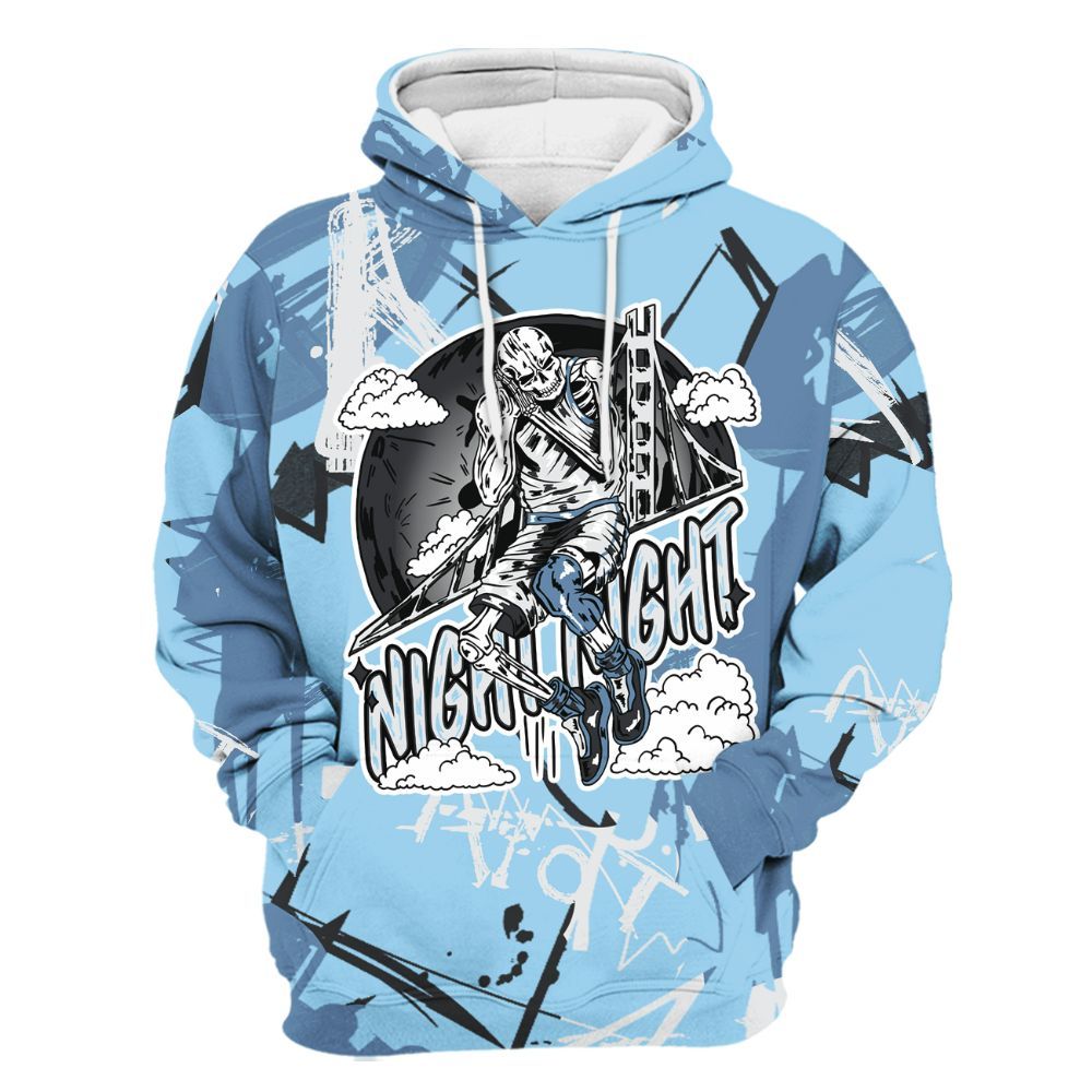 Hoodie To Match Legend Blue 11s - Seeya Skeleton Messyz All Over Print
