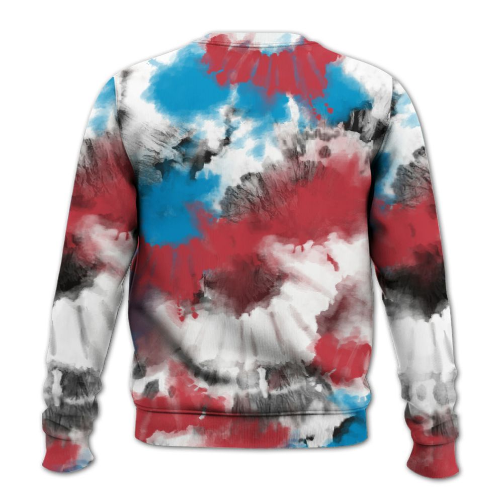 Sweatshirt To Match High OG University Red Dark Powder Blue 1s - Tie Dye FK Around Find Out All Over Print