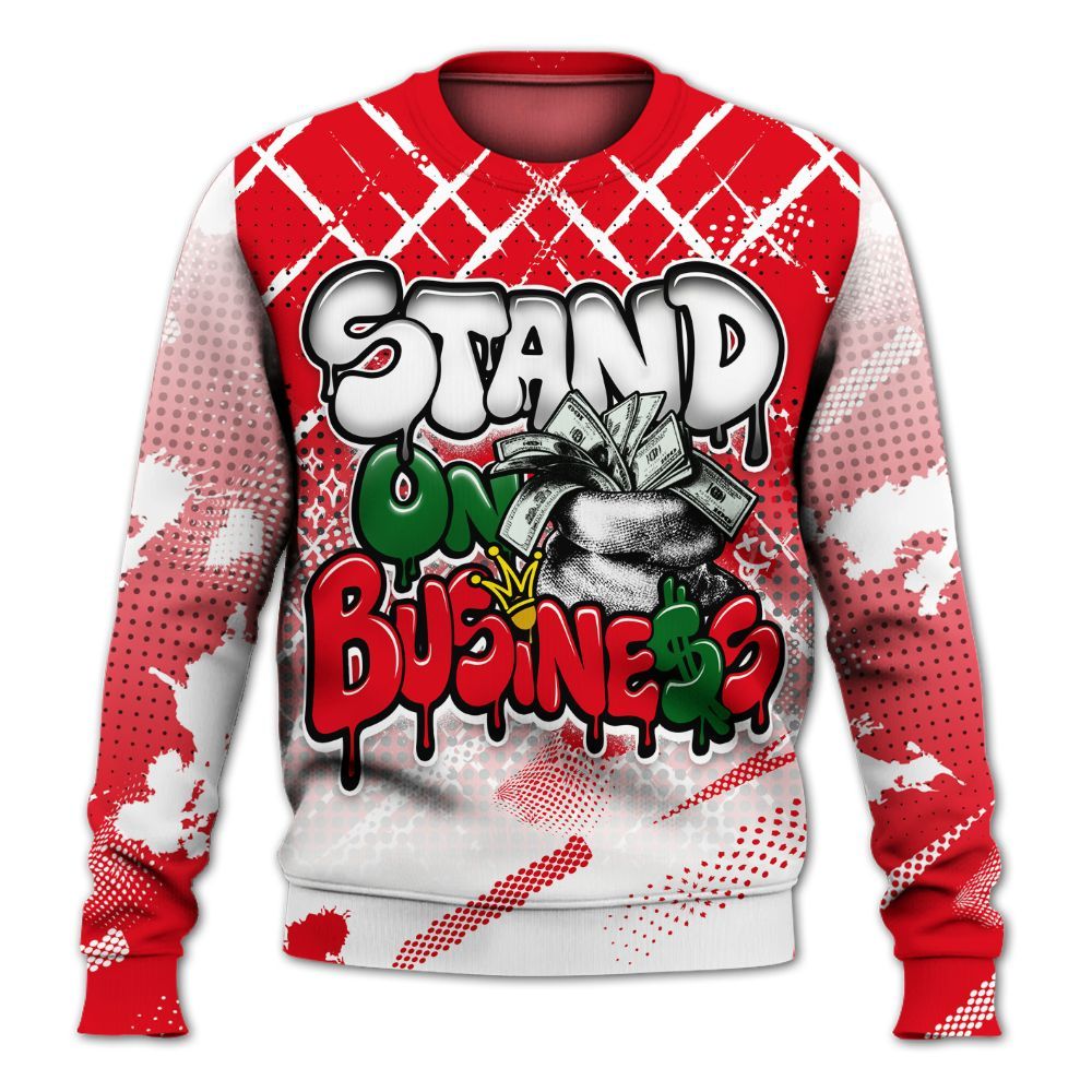 Sweatshirt To Match Chicago 13s - Halftone Stand Business Dripping All Over Print