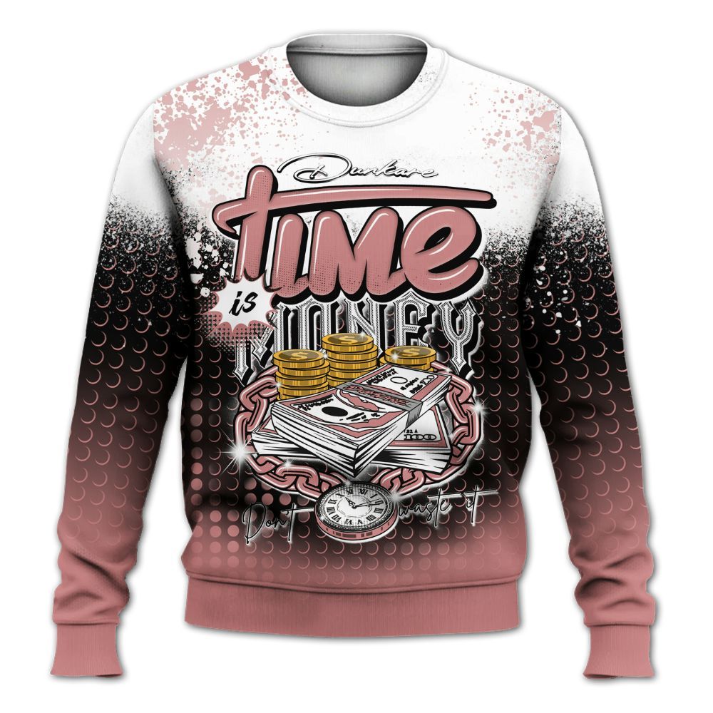 Sweatshirt To Match Low OG Rust Pink 1s - Halftone Time Is Money All Over Print