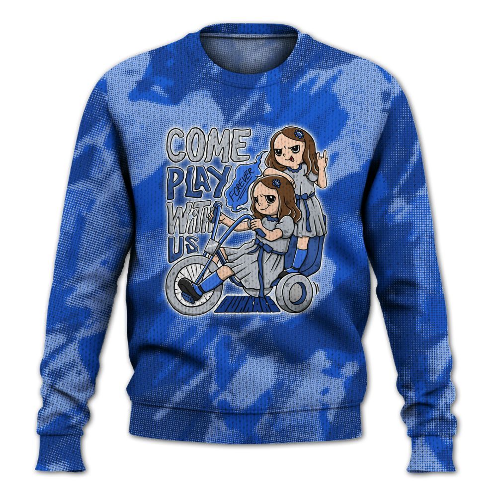 Knitted Sweater To Match Air Foamposite One Royal - Come Hangout Halloween Abstract Halftone