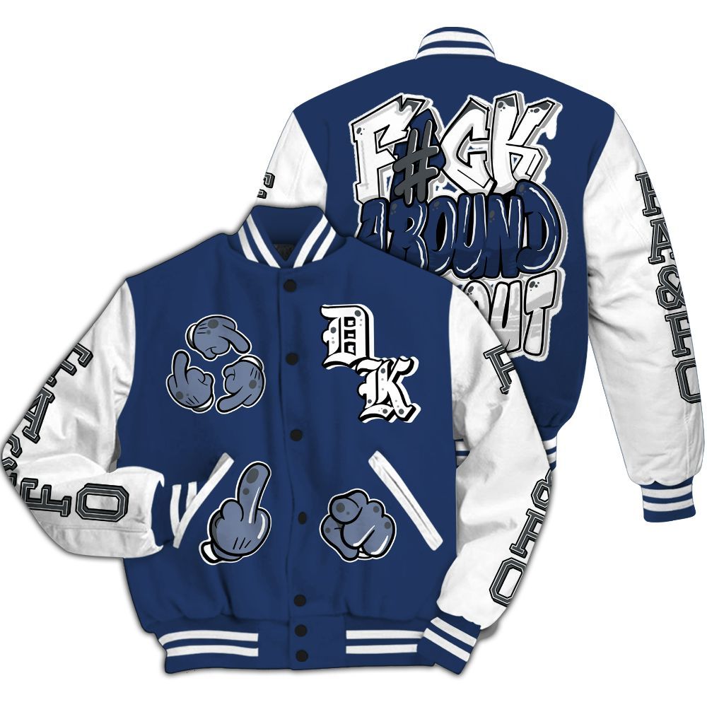 Varsity Jacket To Match Retro Flint 13s - F Around Find Out Graphic All Over Print