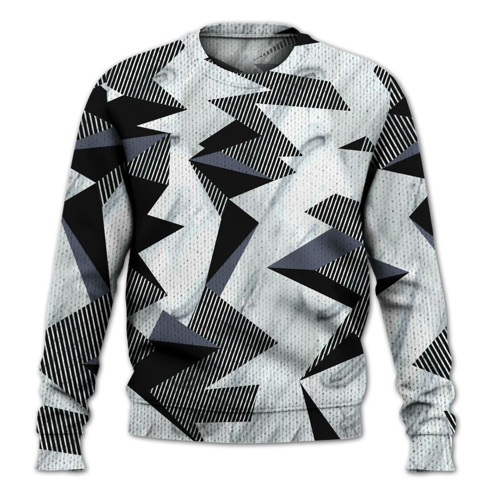 Knitted Sweater To Match Air Foamposite Jin Kazama - Geometric Camouflage Pattern
