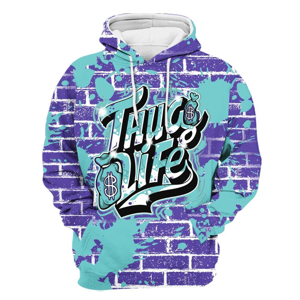 Hoodie To Match Low Hornets 1s - Free Thug Living Graphic Brick Art All Over Print
