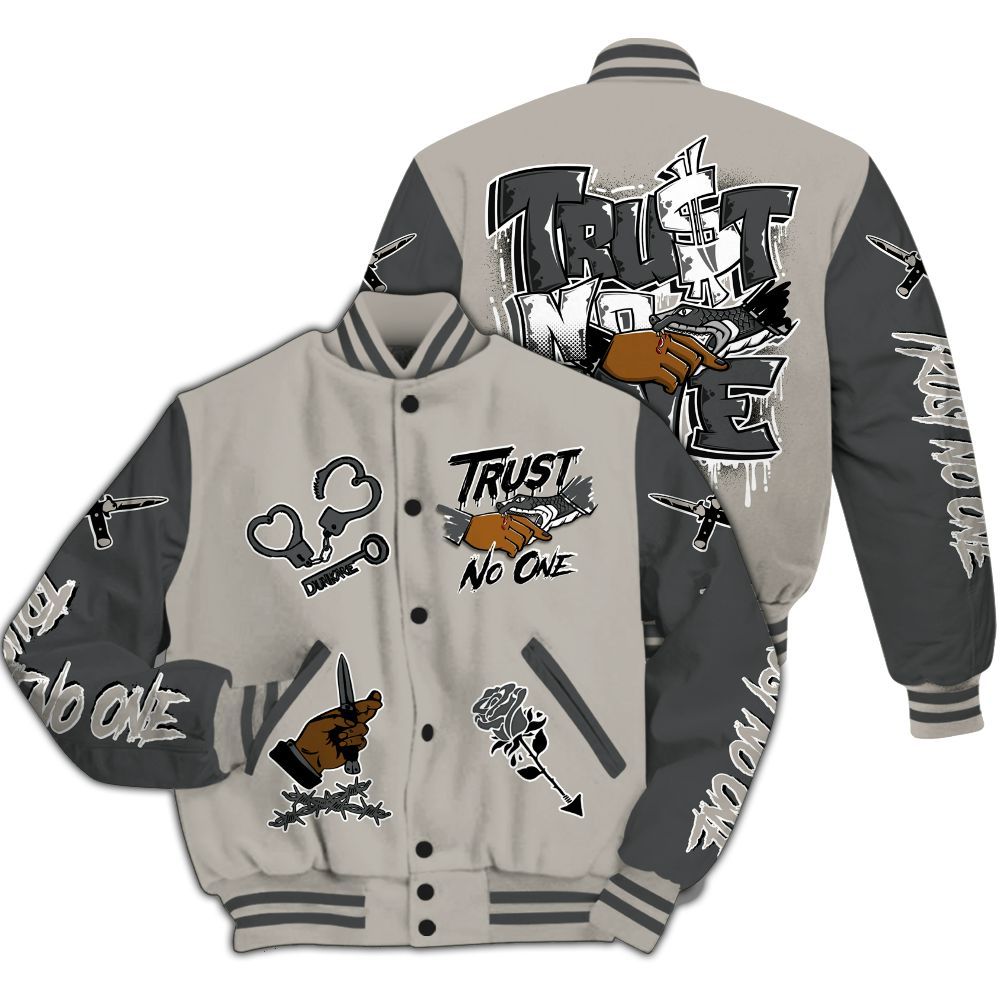 Varsity Jacket To Match Dunk Low Appears Oreo - Trust No One Dripping All Over Print