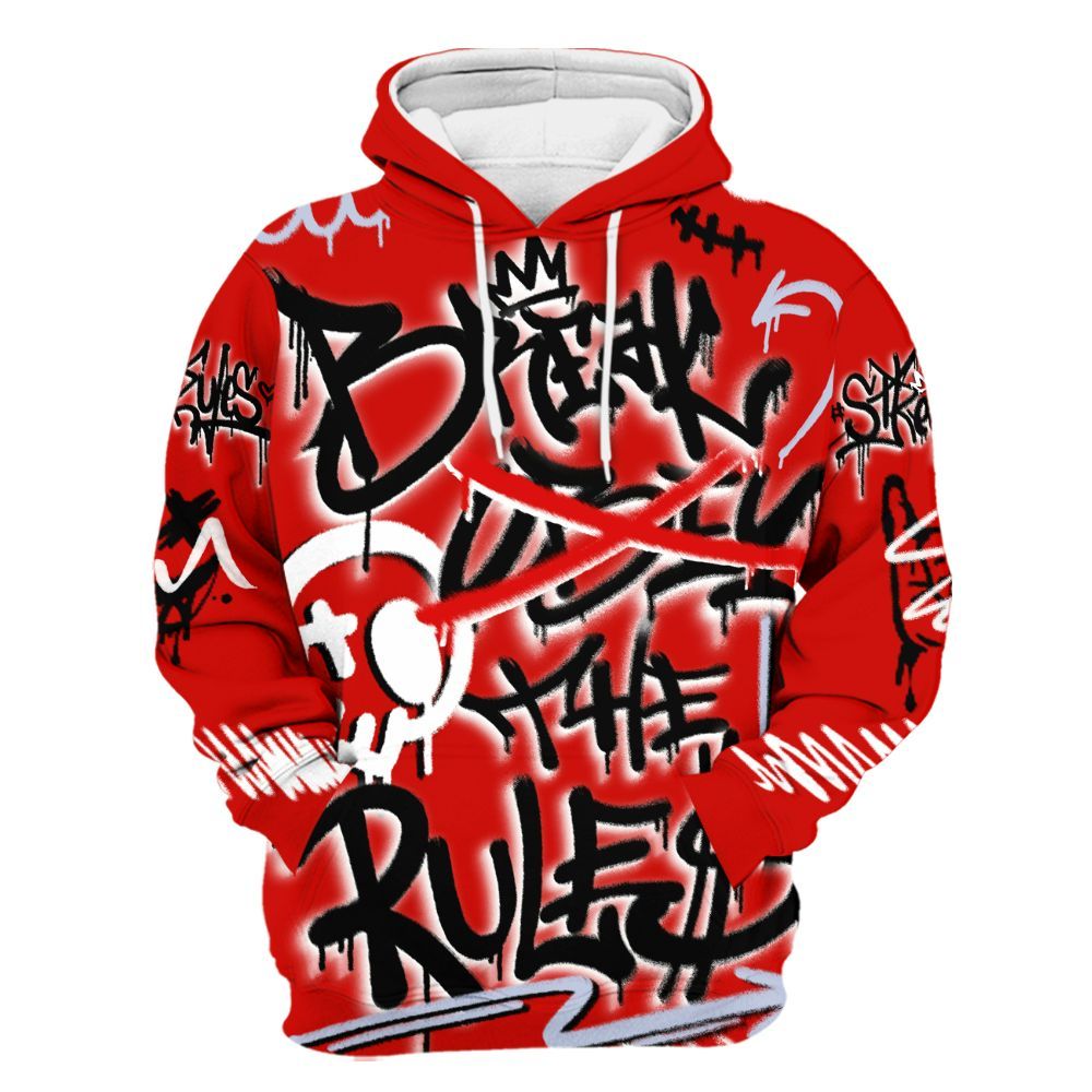 Hoodie To Match Fire Red 6s - Break Rules Streetwear All Over Print