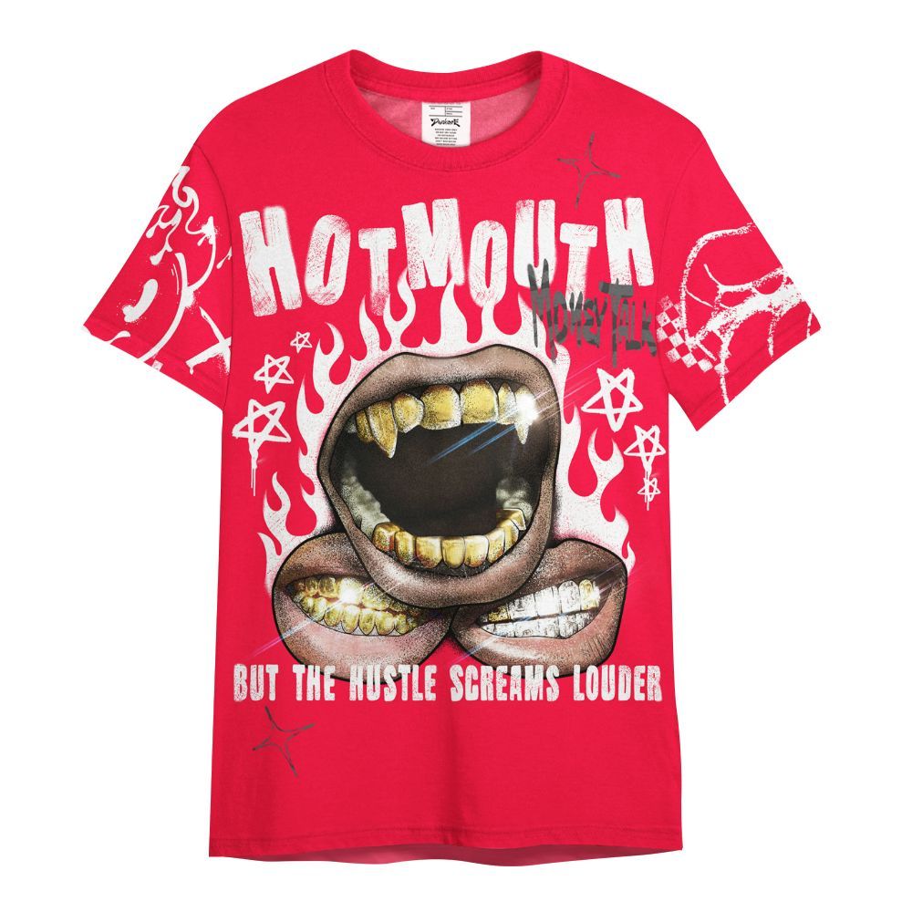 Shirt To Match Retro Fire Red 3s - Mouth Burning Street Style All Over Print