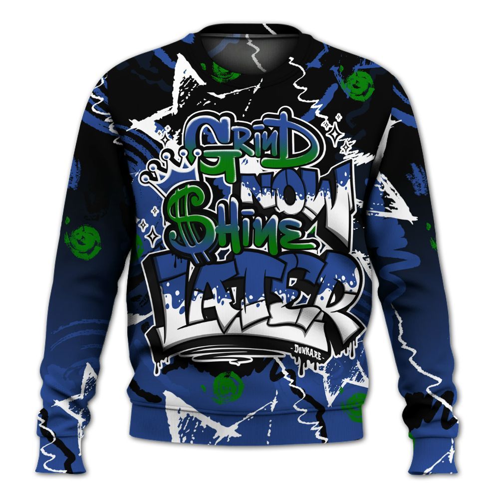 Sweatshirt To Match Retro Hyper Royal 13s - Grind Shine Later Drip All Over Print