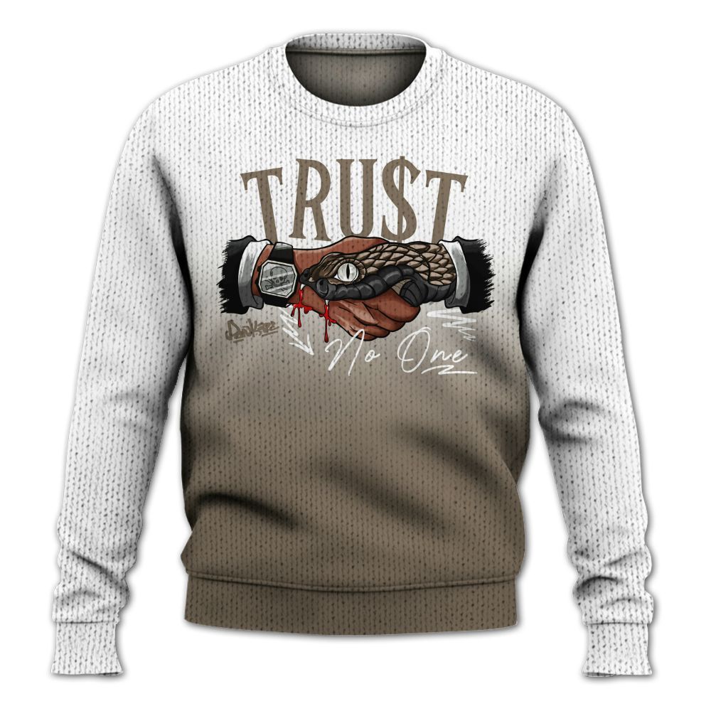 Knitted Sweater To Match Low OG Dark Mocha 1s - Snake Trust No One Drip
