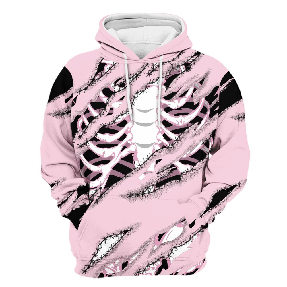 Hoodie To Match Orchid 4s - GOT 'EM Skeleton Scratch All Over Print