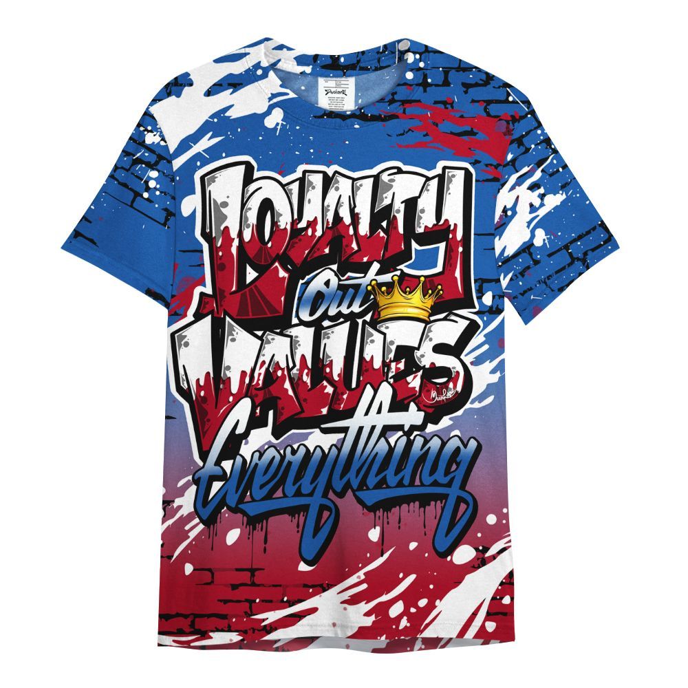Shirt To Match Air Griffey Max Black Red Navy Blue 1s - Values Of Loyalty Drip All Over Print