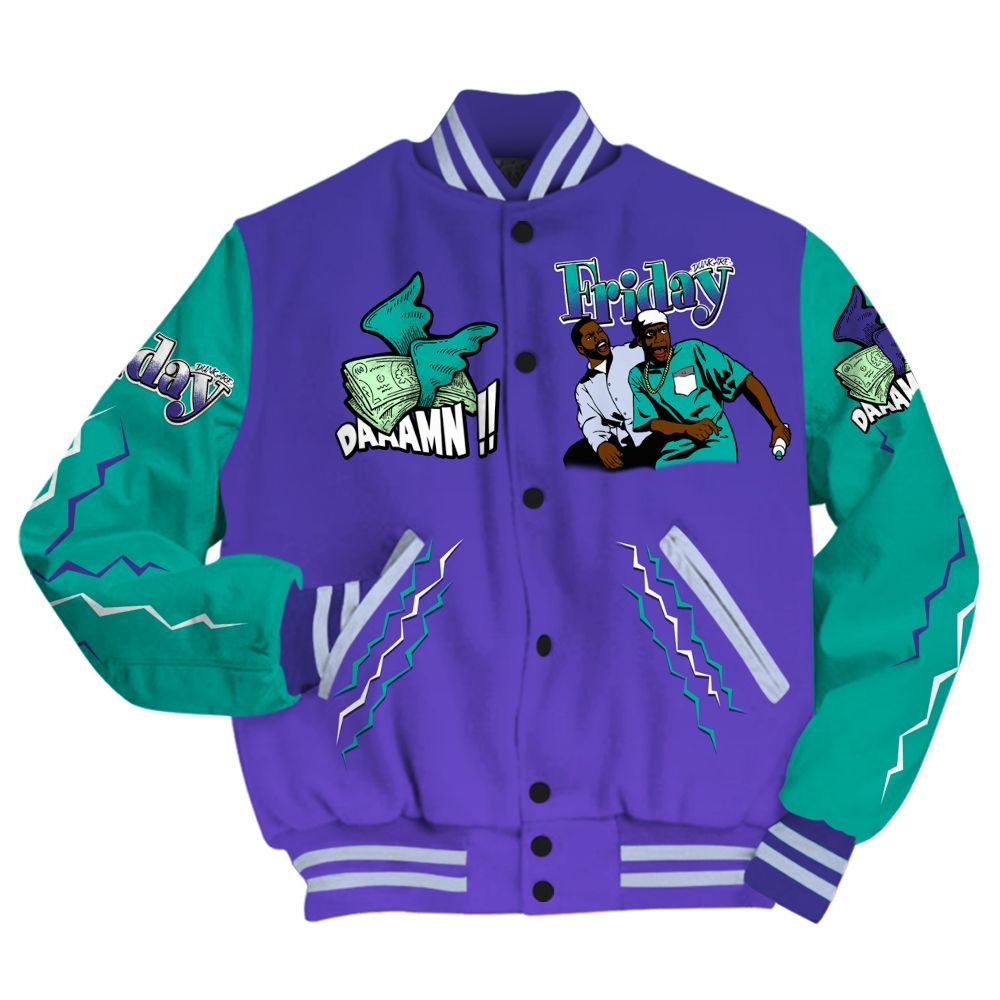 Varsity Jacket To Match Retro Grape 5s - Friday Movie 90s TV All Over Print