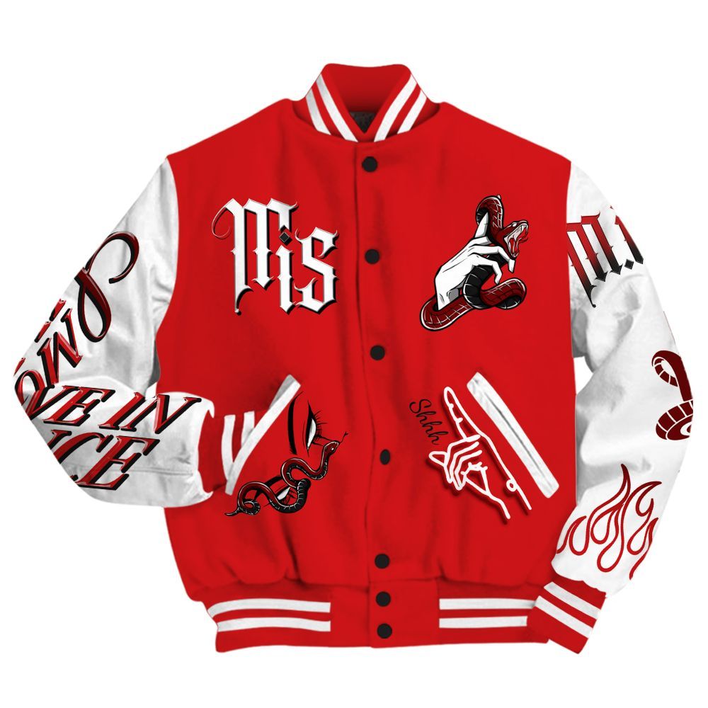 Varsity Jacket To Match Low Bred 11s - Girl Move In Silence All Over Print