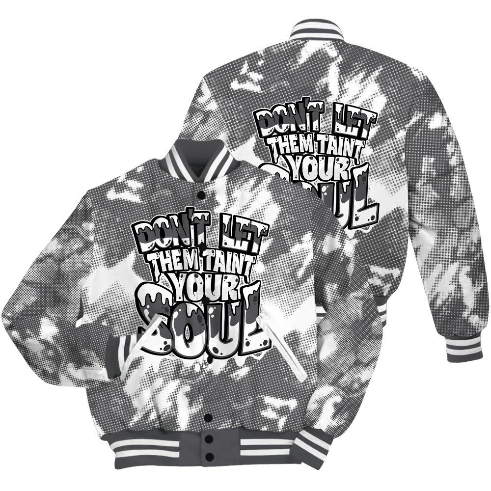 Varsity Jacket To Match White Thunder 4s Shirt - Never Taint Your Soul White All Over Print