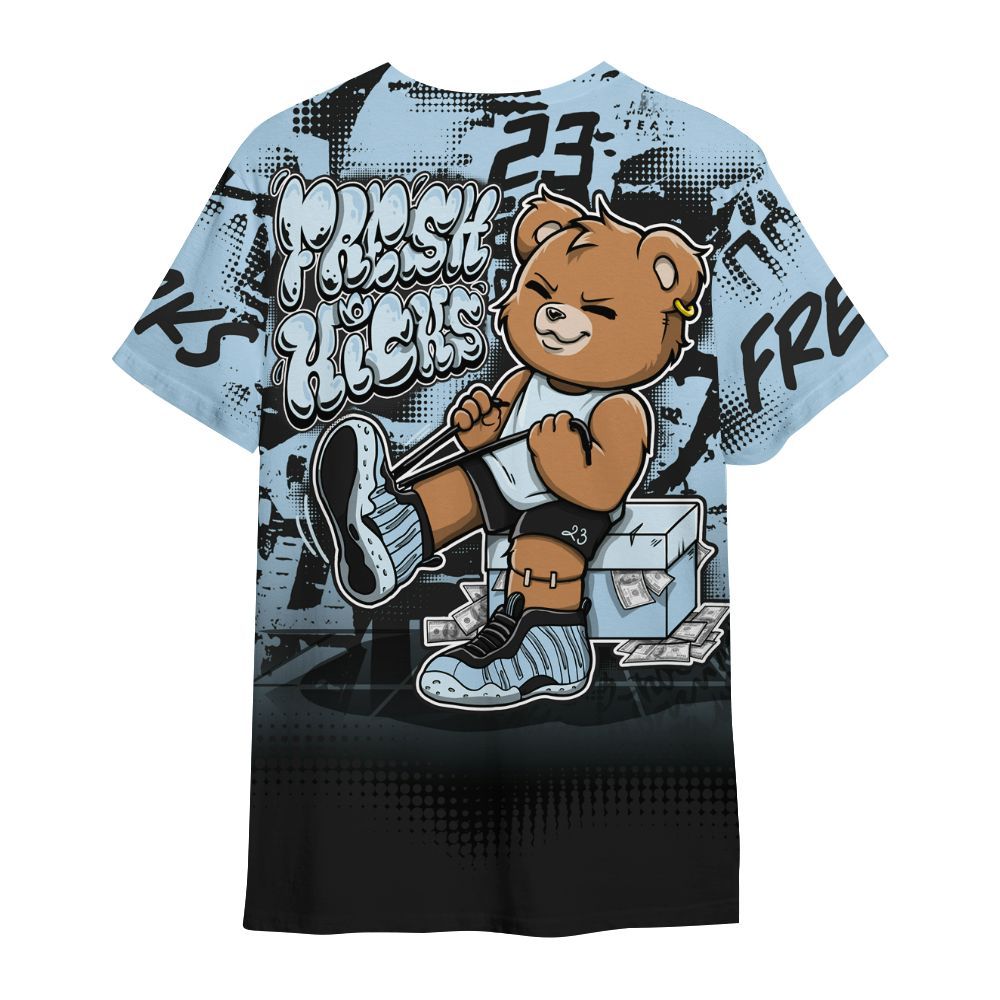 Shirt To Match Foamposite One Psychic Blue - Fresh Kicks Bear Grunge All Over Print